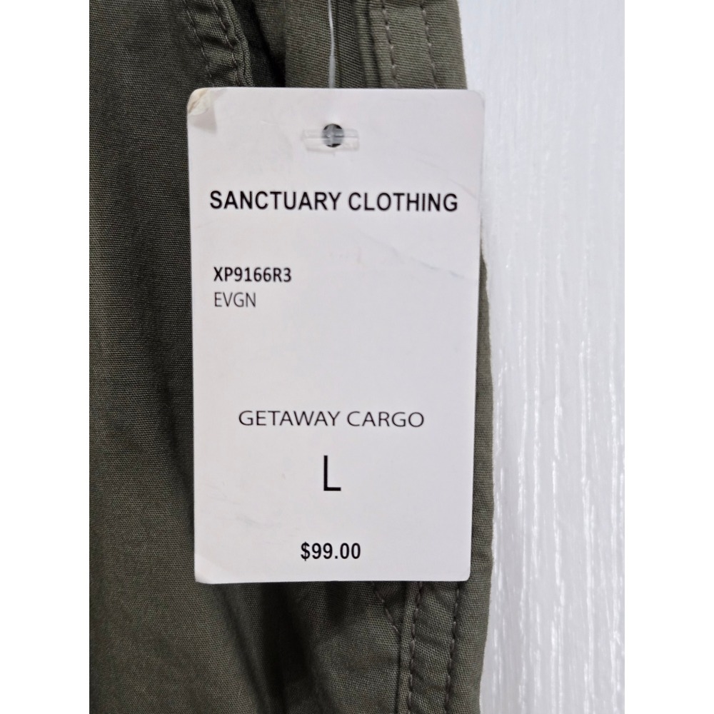 Sanctuary Getaway Cargo Pants Olive Green Evergreen NWT L - Picture 3 of 6